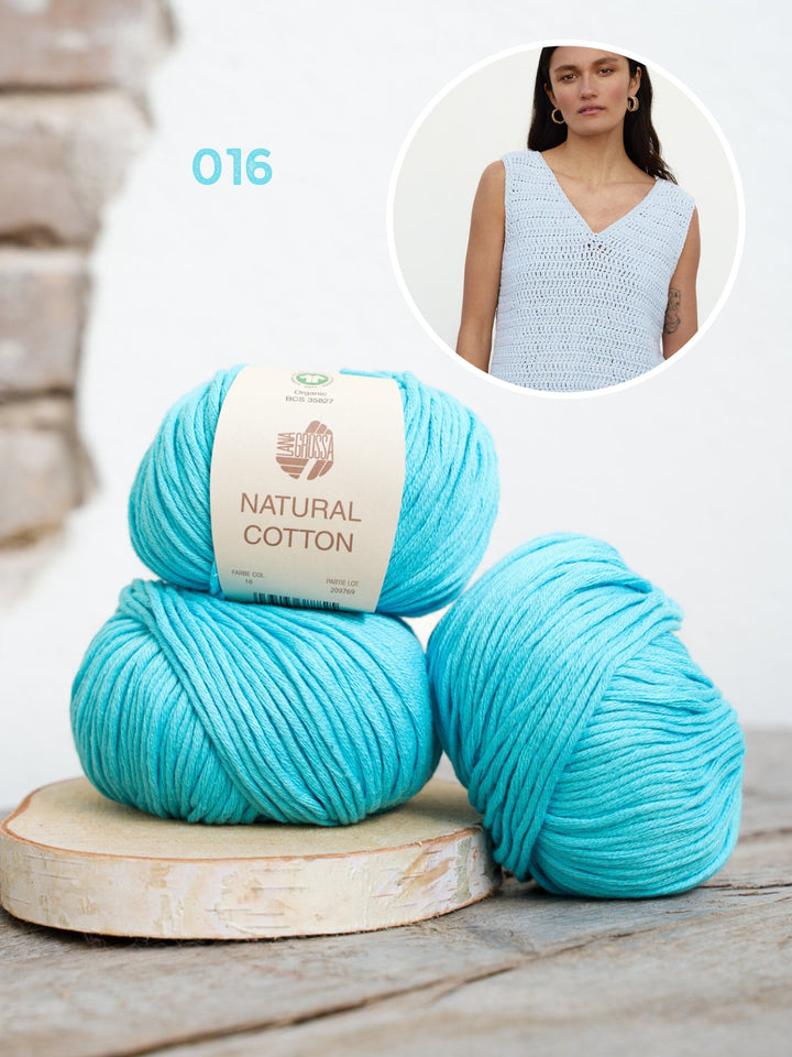 Häkelpaket Natural Cotton Top in Stäbchen