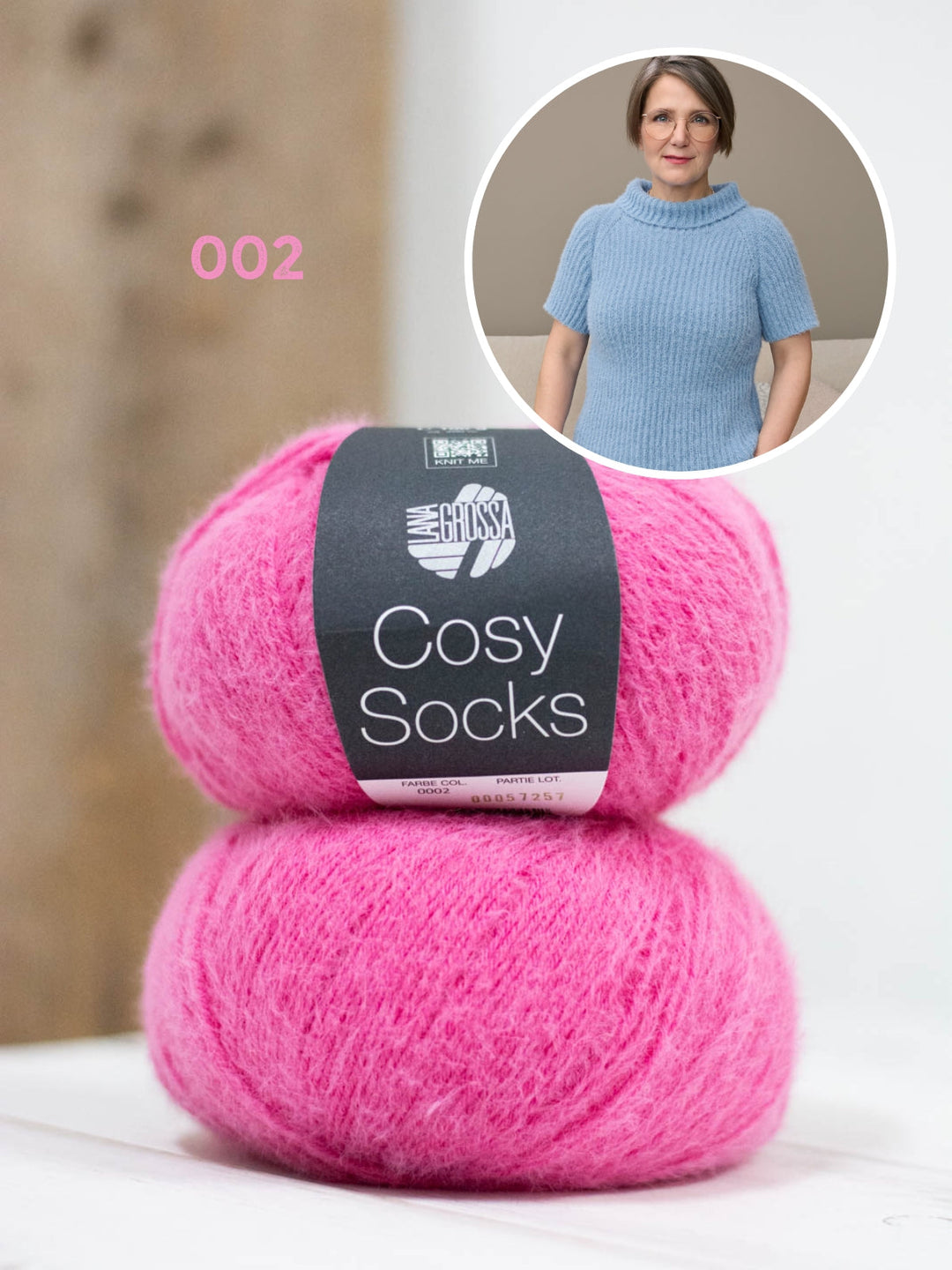 Strickpaket Cosy Socks Raglanpullover mit Halbarm