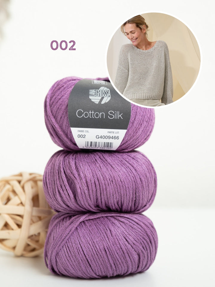 Strickpaket Cotton Silk Pullover mit Strukturmuster