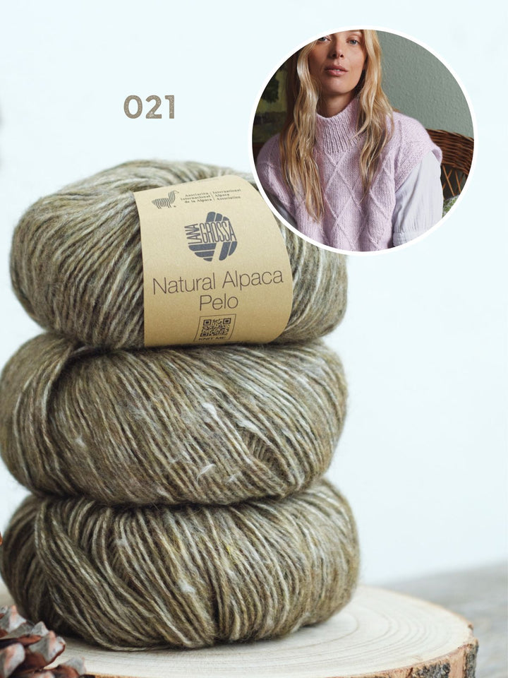 Strickpaket Natural Alpaca Pelo Rautenpullunder