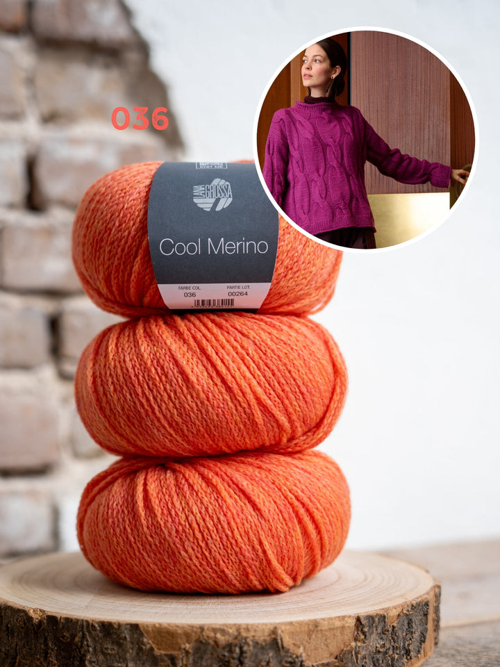 Strickpaket Cool Merino Zopfpullover