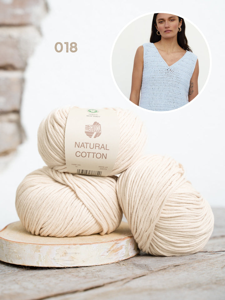 Häkelpaket Natural Cotton Top in Stäbchen