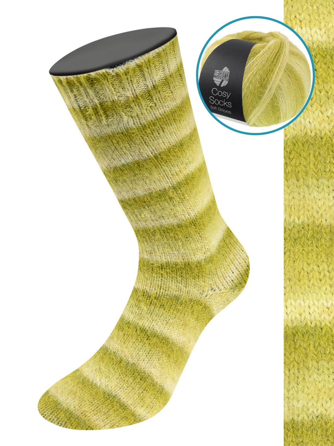 Cosy Socks Soft Stripes 116 Limette/Pistazie/Helloliv