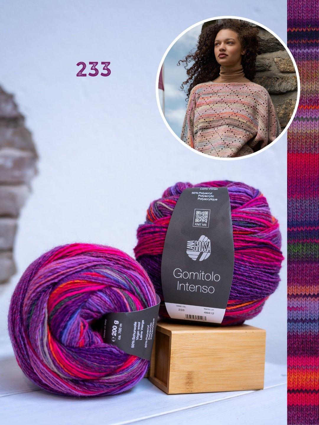 Häkelpaket Gomitolo Intenso Top-down Pullover