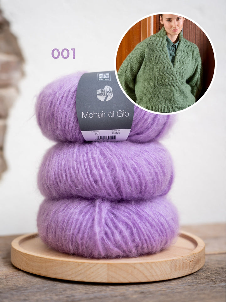 Strickpaket Mohair Di Gio V-Ausschnitt Pullover