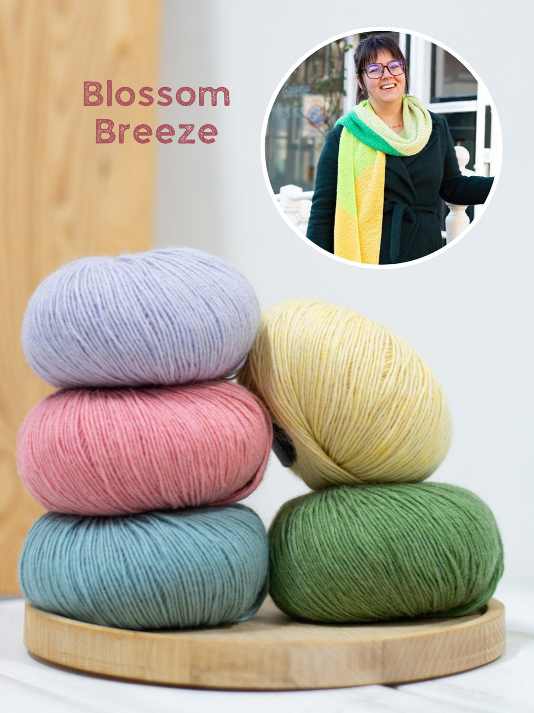Strickpaket Ecopuno Schal mit diagonalen Farbflächen