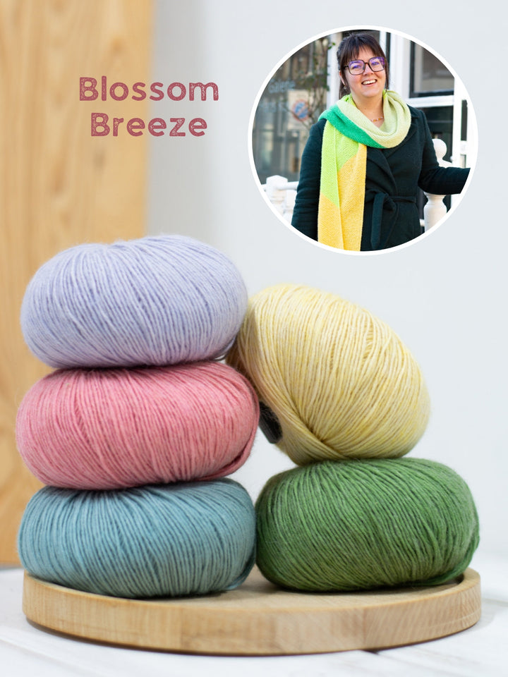Strickpaket Ecopuno Schal mit diagonalen Farbflächen
