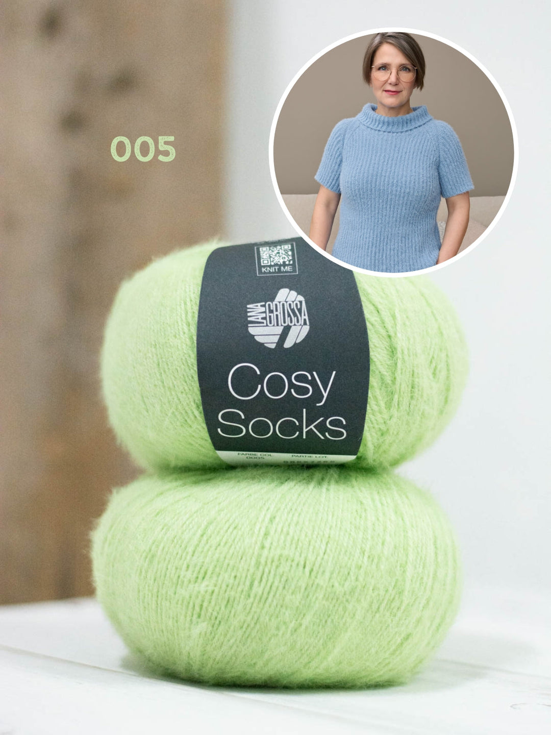 Strickpaket Cosy Socks Raglanpullover mit Halbarm