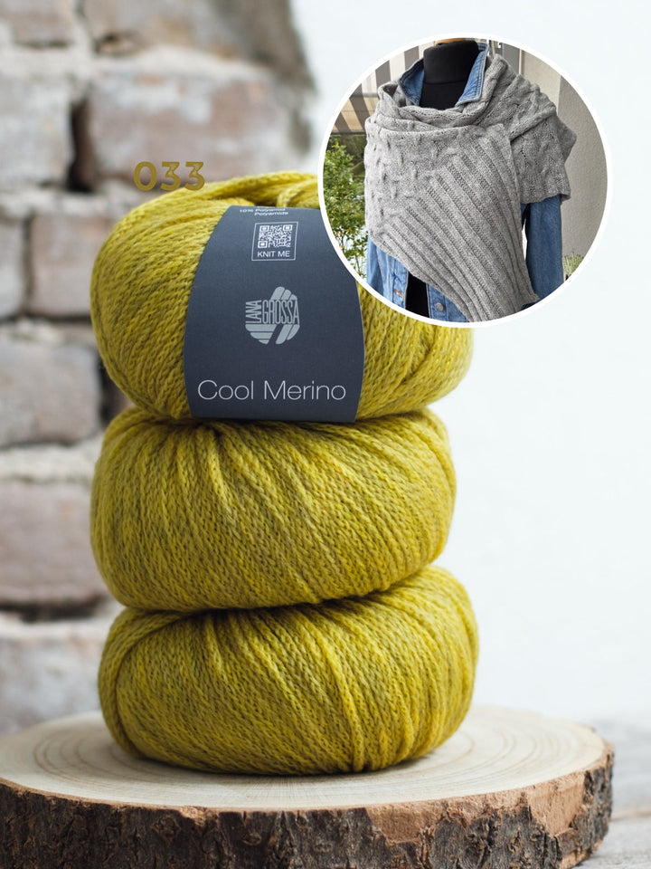 Strickpaket Lizas Tuch Braid Lines - Cool Merino