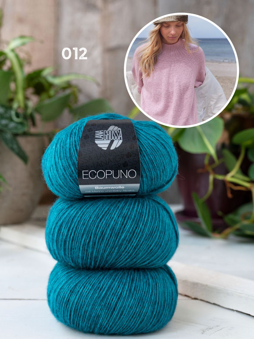 Strickpaket Ecopuno Top-Down Turtleneck Pullover