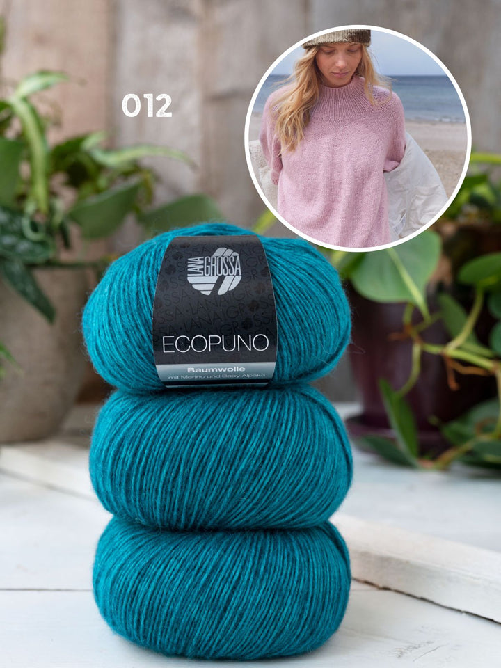 Strickpaket Ecopuno Top-Down Turtleneck Pullover