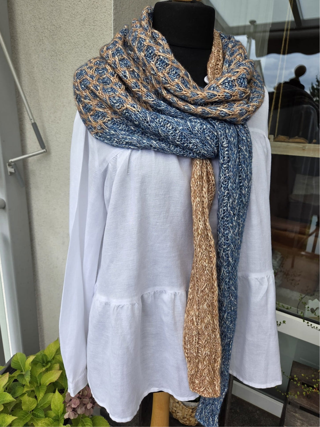 Strickpaket Lizas Solo Lino Scarf - Bottoni