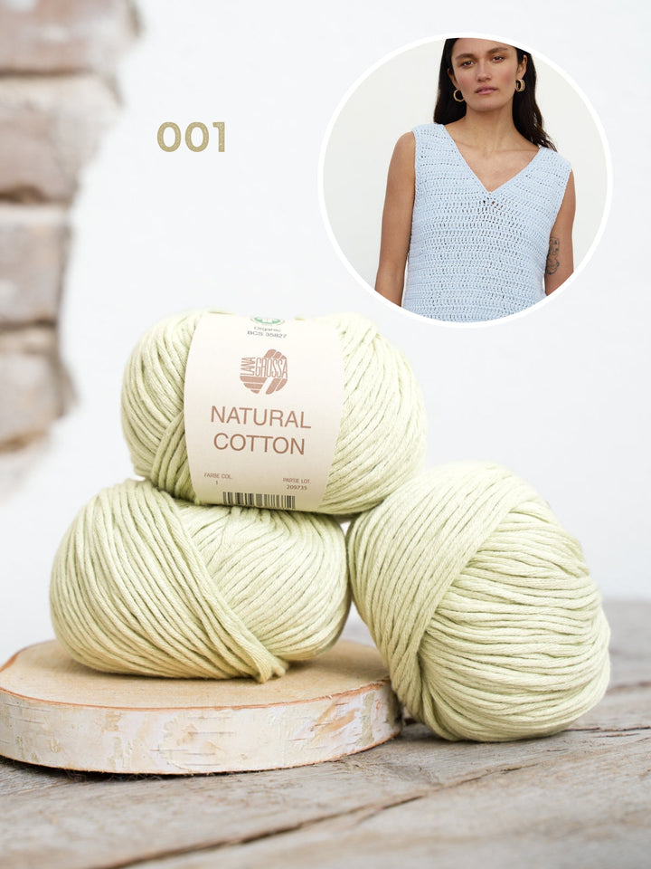 Häkelpaket Natural Cotton Top in Stäbchen