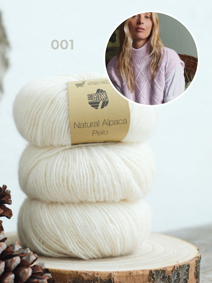Strickpaket Natural Alpaca Pelo Rautenpullunder
