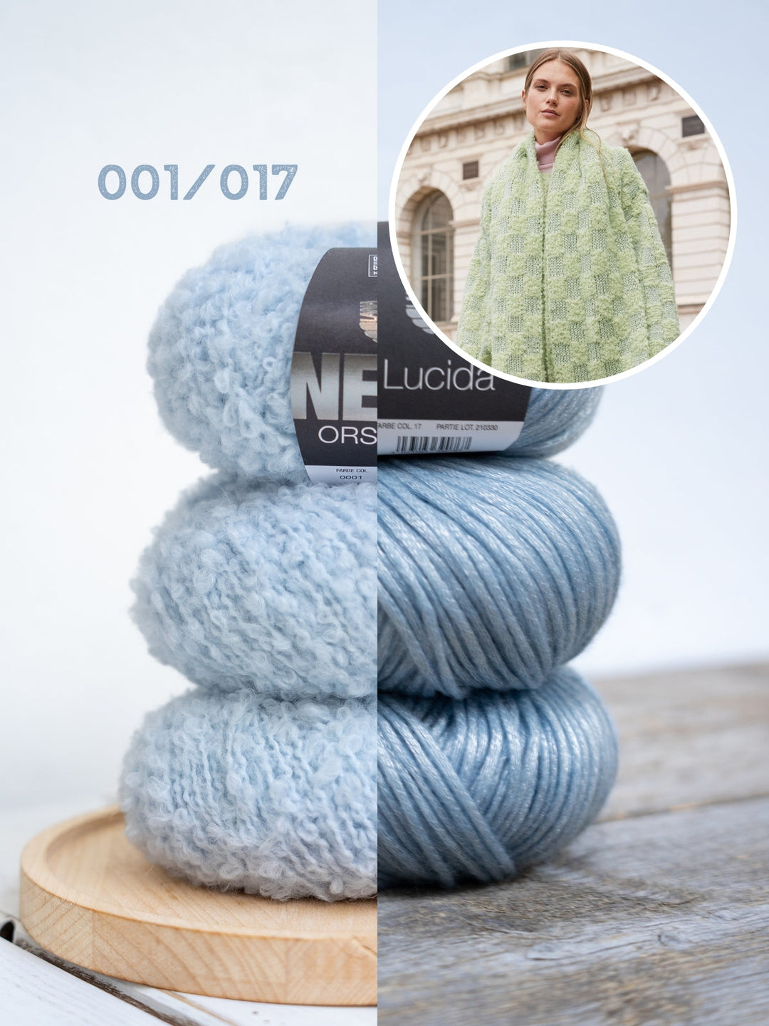 Strickpaket Orsetto Lucida Schachbrett-Schal