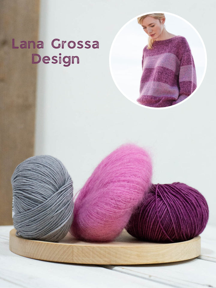 Strickpaket Cool Wool Vintage Silkhair Streifenpullover