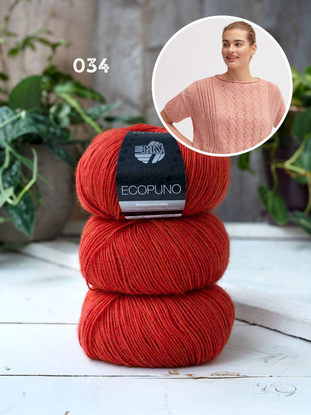 Strickpaket Ecopuno Shirt im Ajourmuster