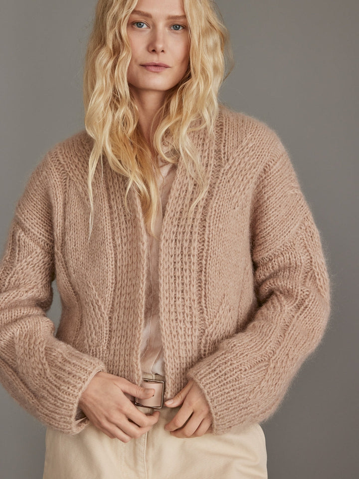 Strickpaket Mohair Di Gio Jacke mit großen Zöpfen