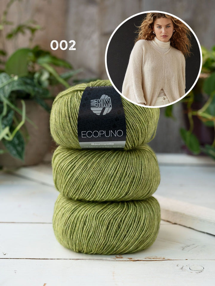 Strickpaket Ecopuno Pullover mit Schlitz