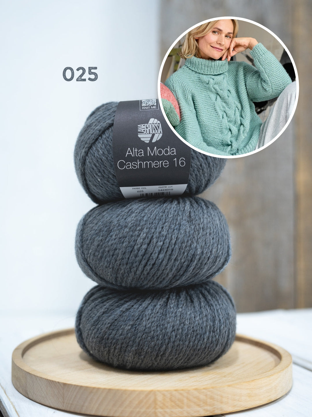 Strickpaket Alta Moda Cashmere 16 Zopfpullover