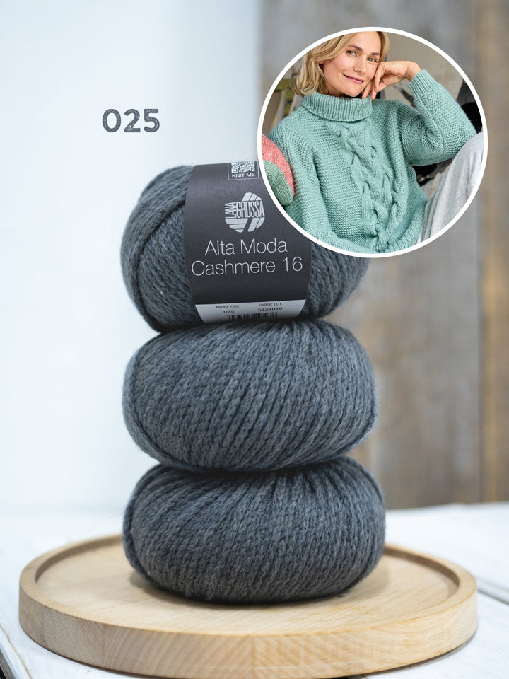 Strickpaket Alta Moda Cashmere 16 Zopfpullover
