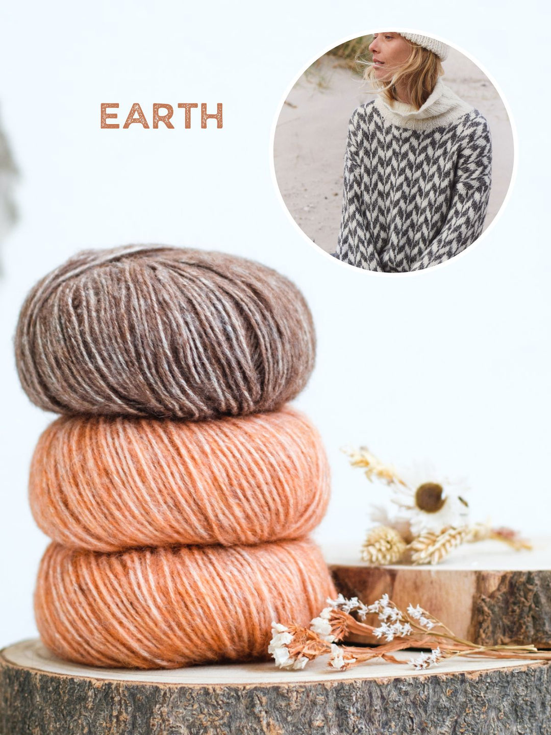 Strickpaket Natural Alpaca Pelo Jacquard-Pullover