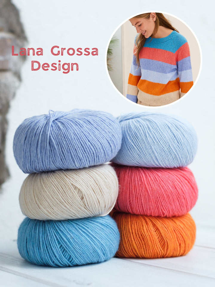 Strickpaket Ecopuno Blockstreifen-Pullover