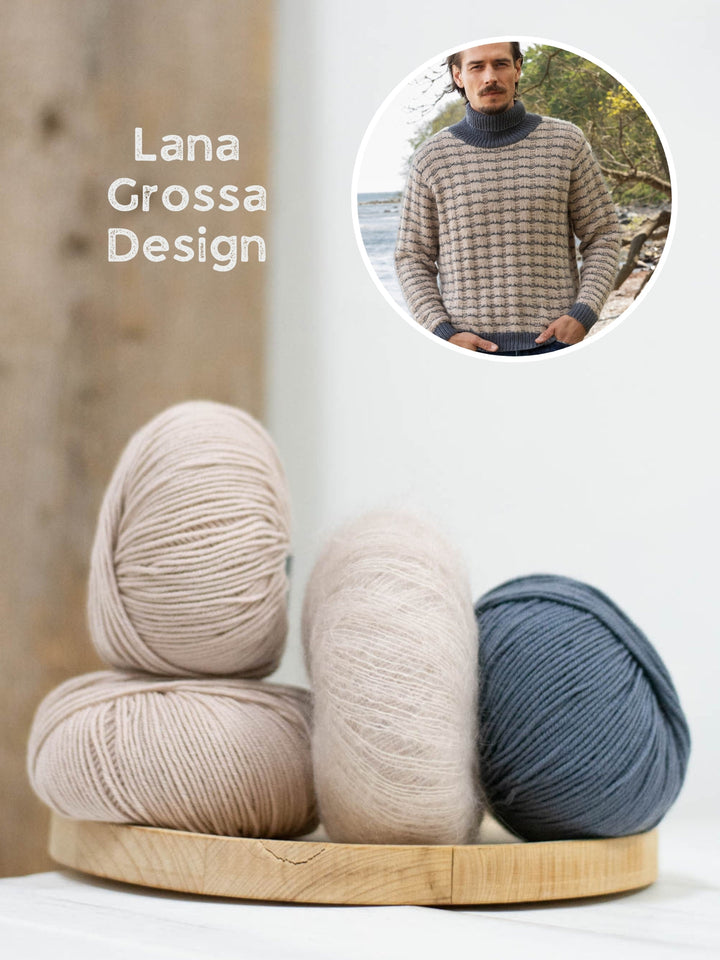 Strickpaket Cool Wool Silkhair Pullover für Herren
