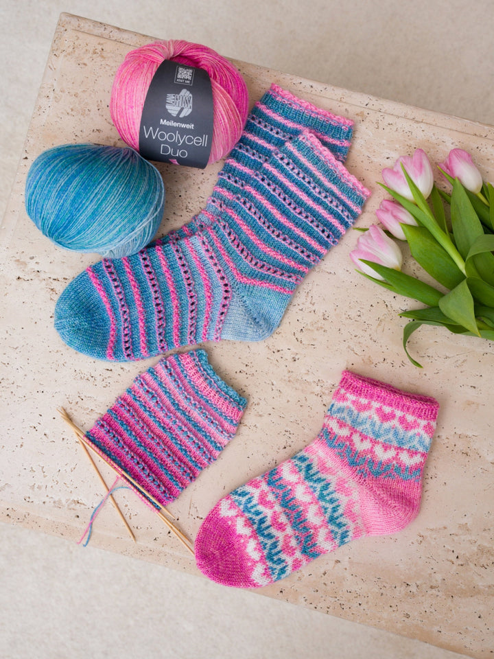 Strickpaket Frühlingssocken Woolycell - Tanja Steinbach