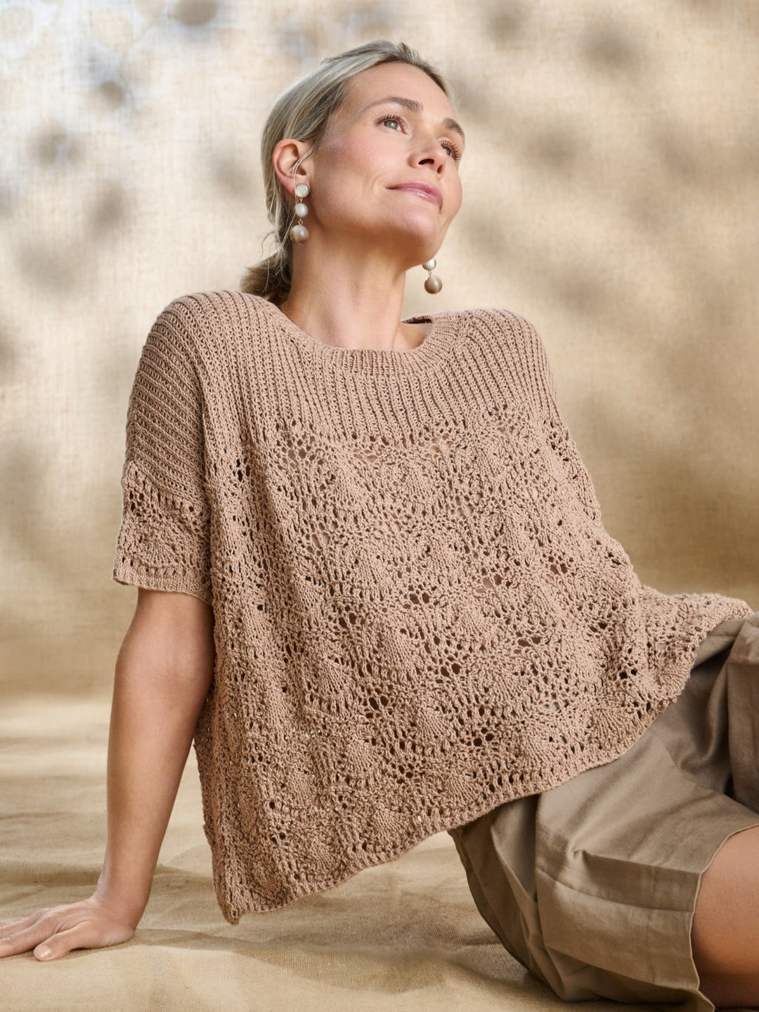 Strickpaket Landlust Sommerseide Shirt im Lochmuster