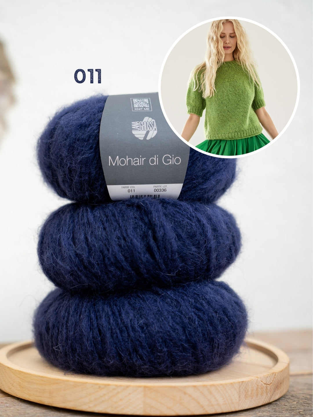 Strickpaket Mohair Di Gio Pullover mit kurzen Ärmeln – Top-down