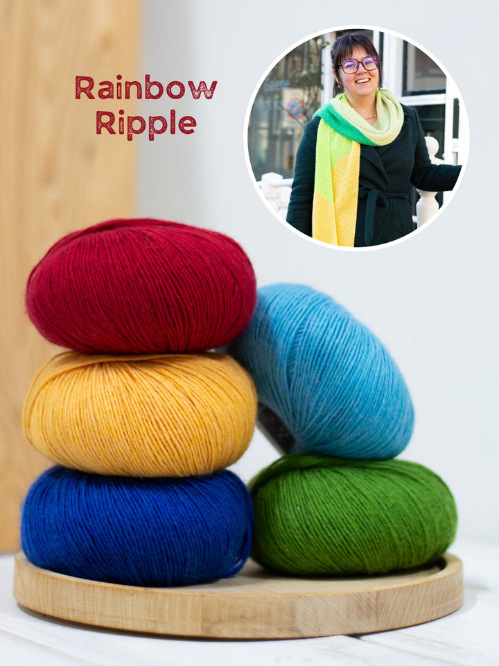 Strickpaket Ecopuno Schal mit diagonalen Farbflächen