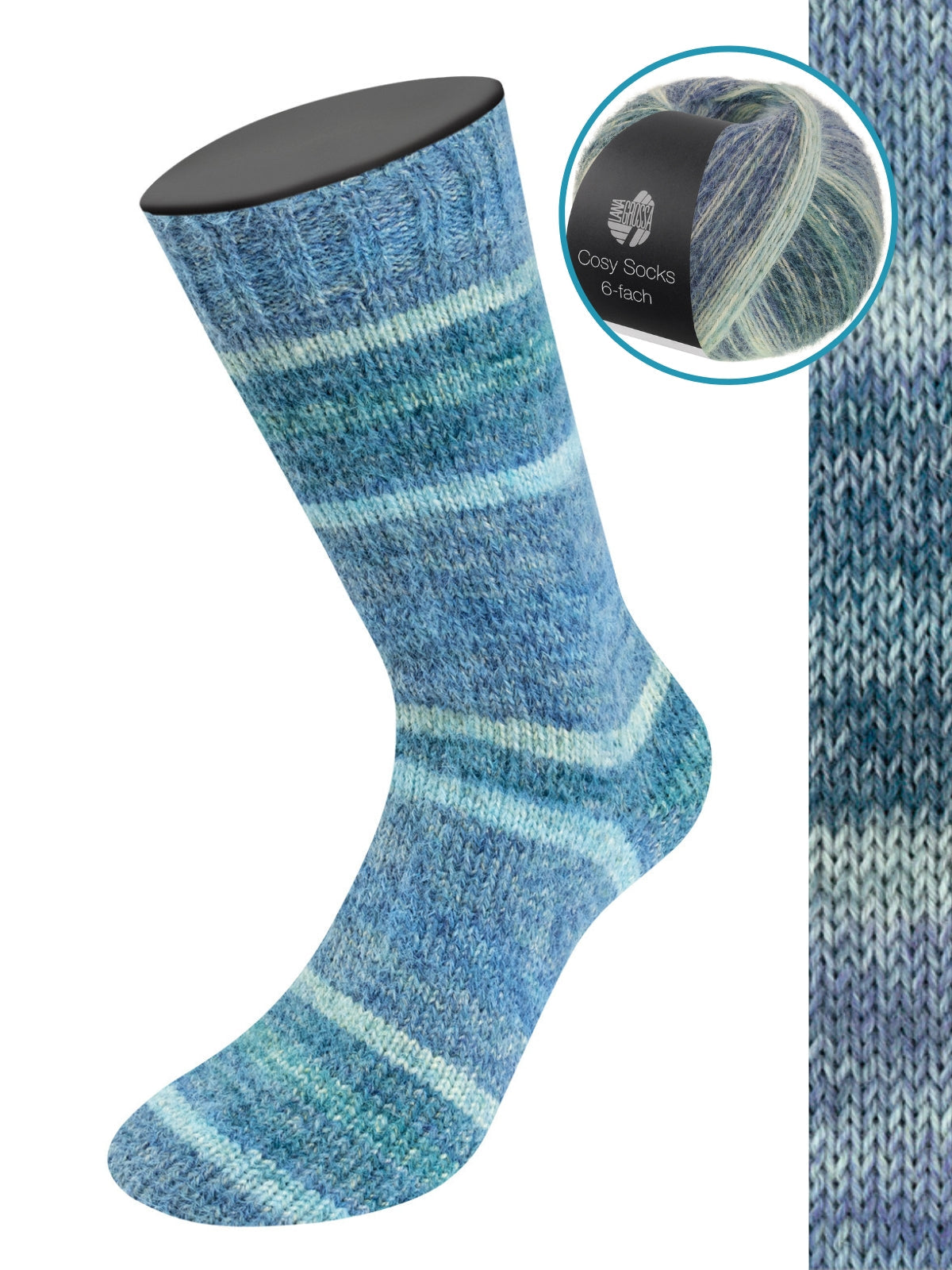 Cosy Socks 6-fach Dream 2153 Grau/Blau-/Grüngrau/Dunkelblau/Hell-/Dunkelgrau