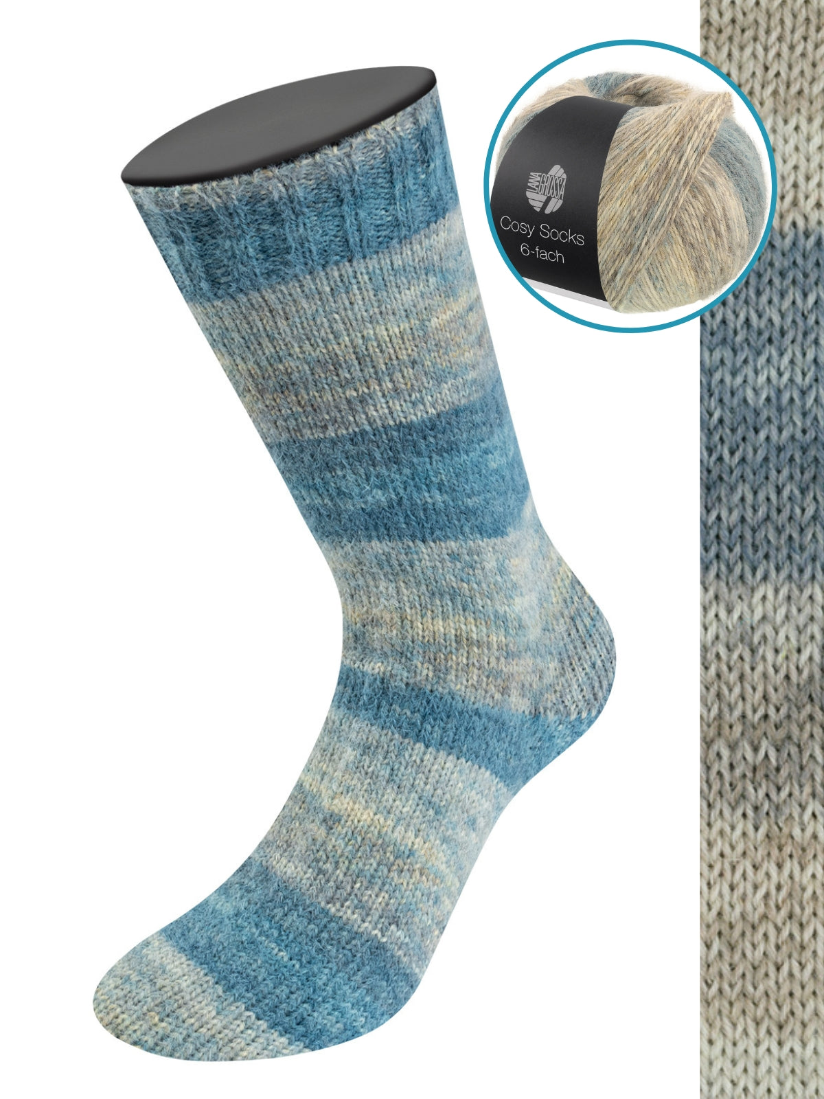 Cosy Socks 6-fach Dream 2155 Beige/Sandbeige/Grège/Graubeige/Taupe/Mittel-/Dunkelgrau