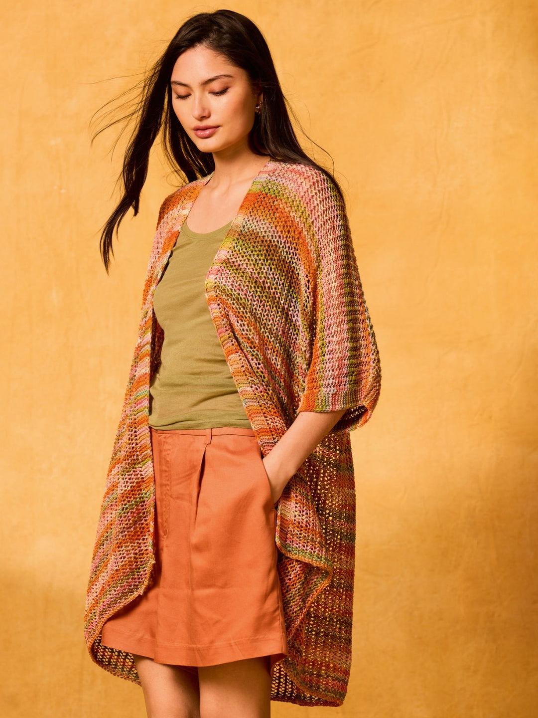 Strickpaket Gomitolo Alga Jacke mit kurzen Ärmeln