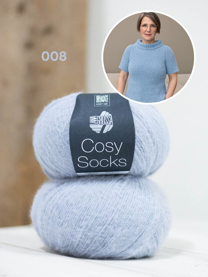 Strickpaket Cosy Socks Raglanpullover mit Halbarm