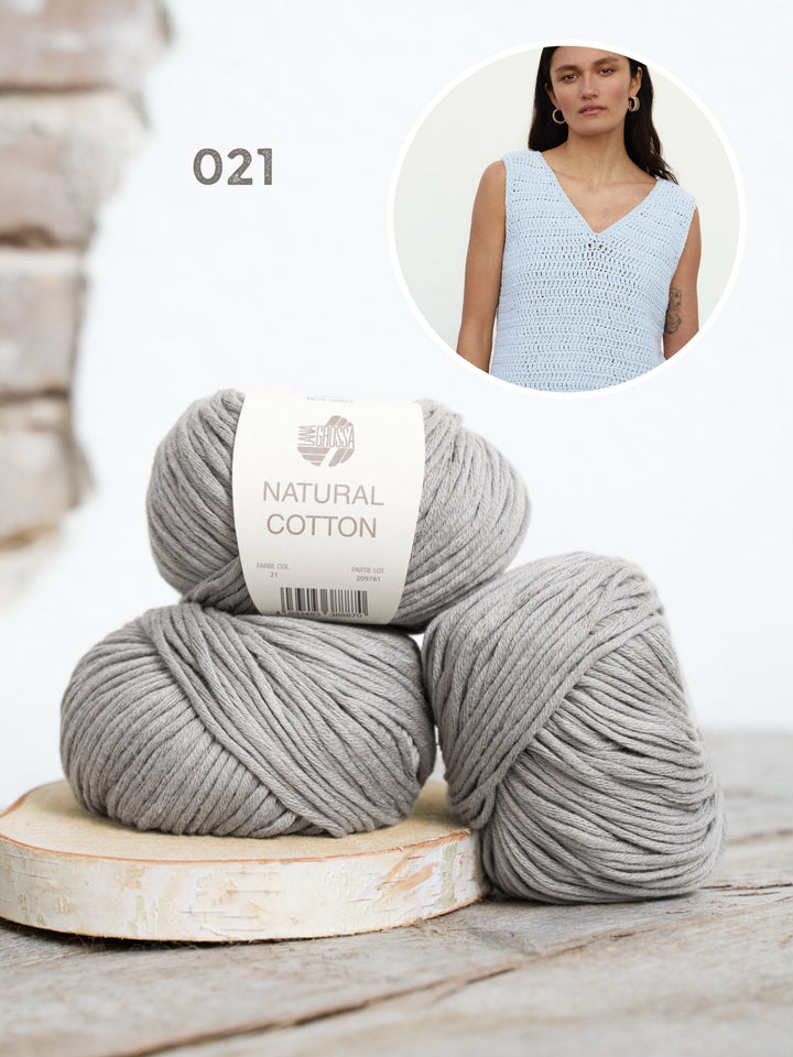 Häkelpaket Natural Cotton Top in Stäbchen