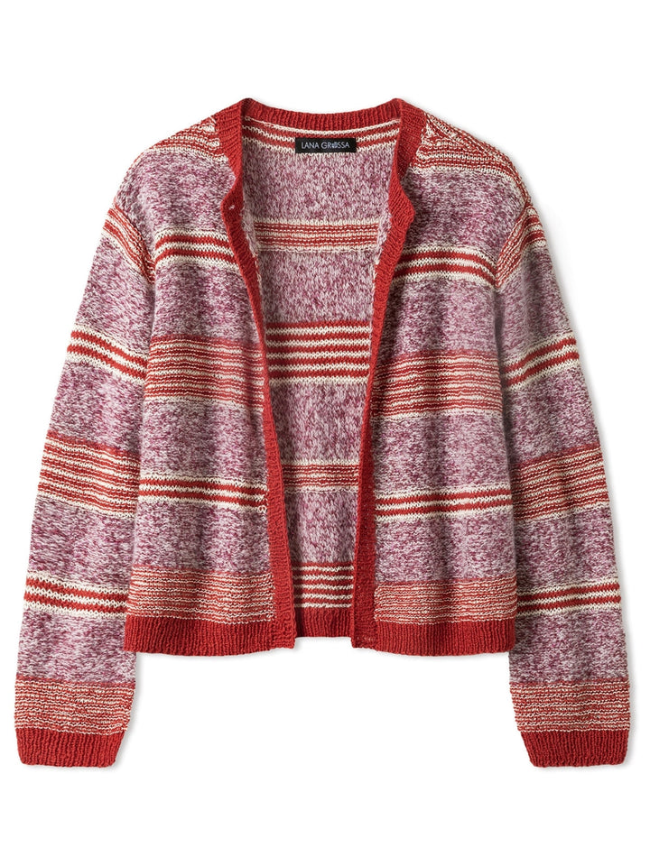 Strickpaket Streifenjacke aus Garnmix