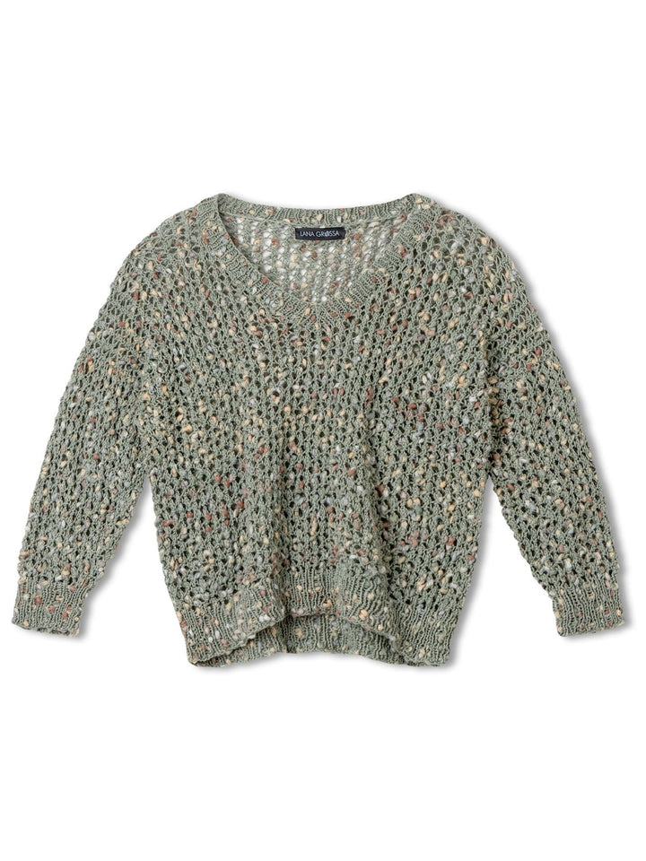 Strickpaket Popcorn Pullover Top Down