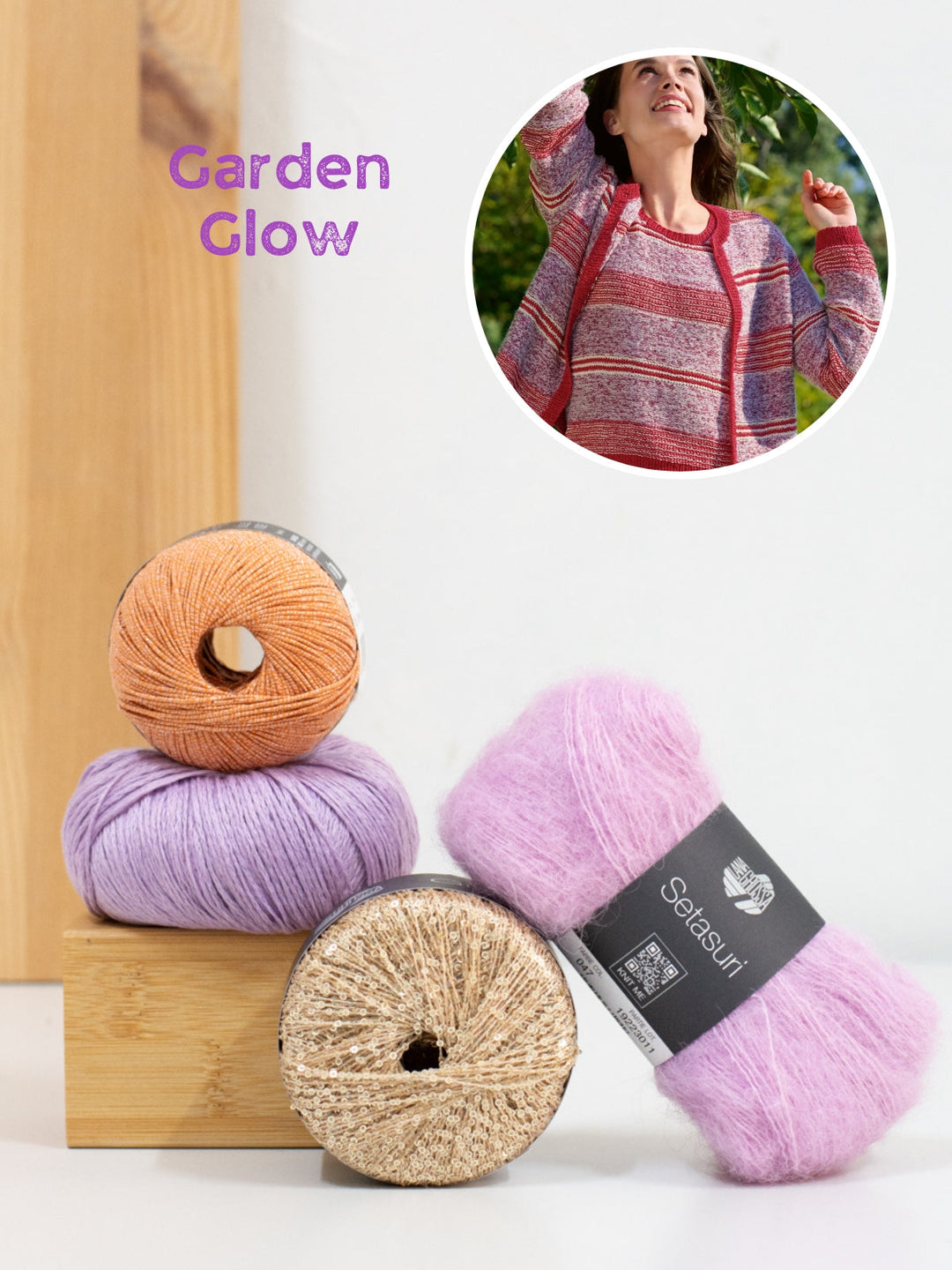 Strickpaket Streifen-Top in Garnmix
