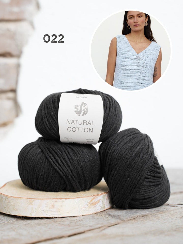 Häkelpaket Natural Cotton Top in Stäbchen