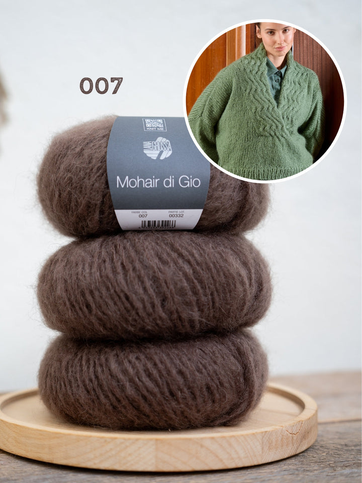 Strickpaket Mohair Di Gio V-Ausschnitt Pullover