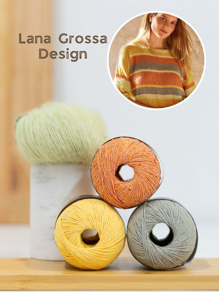 Strickpaket Finito Filo Lurex Filo Paillettes Streifenshirt