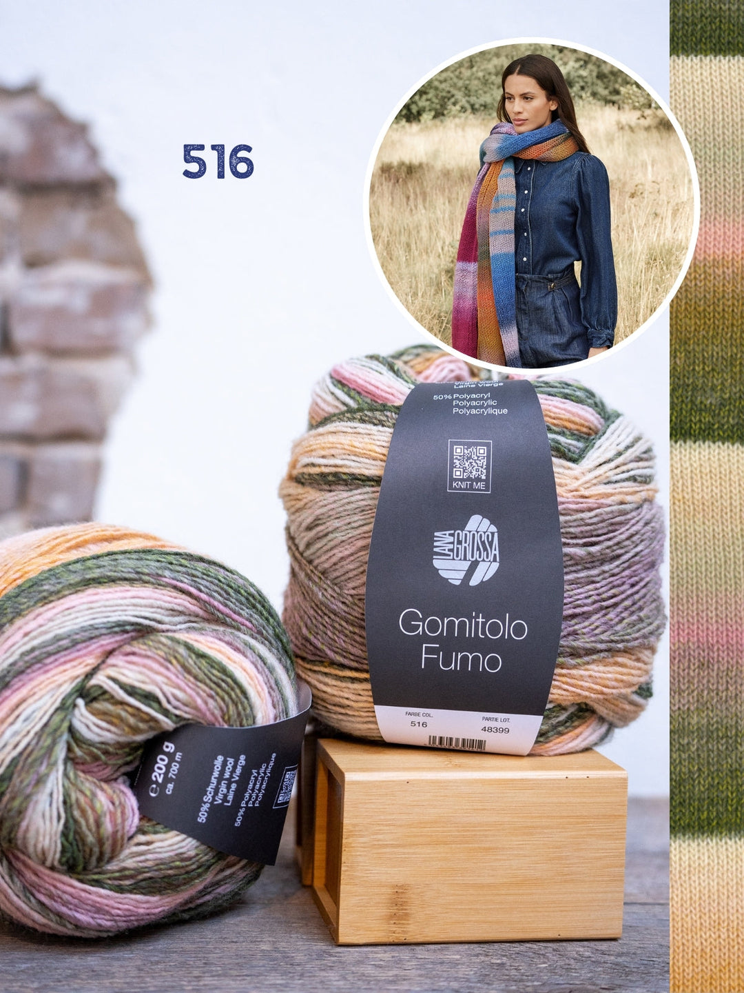 Strickpaket Gomitolo Schal glatt