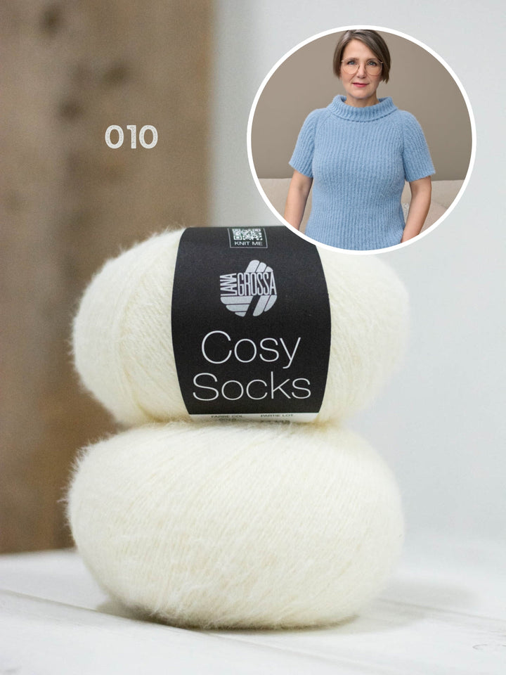 Strickpaket Cosy Socks Raglanpullover mit Halbarm