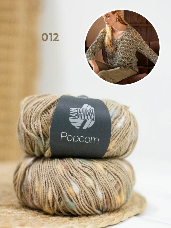 Strickpaket Popcorn Pullover Top Down