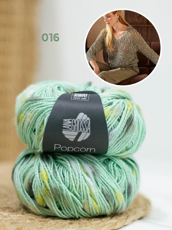 Strickpaket Popcorn Pullover Top Down