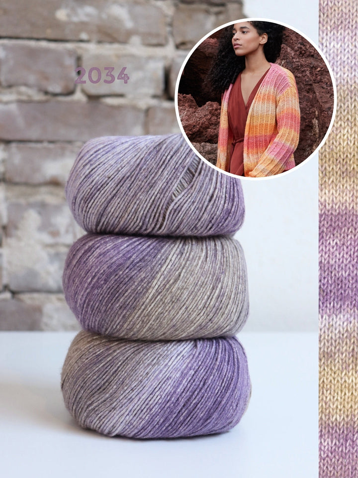 Strickpaket Gomitolo Mambo Jacke mit Strukturmuster
