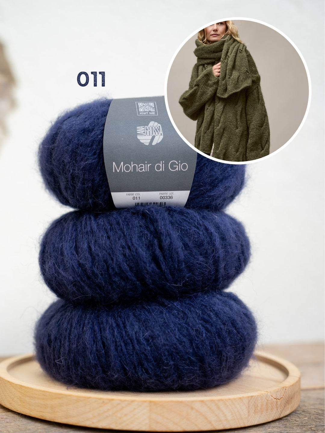 Strickpaket Mohair Di Gio Oversized Cardigan mit Zöpfen