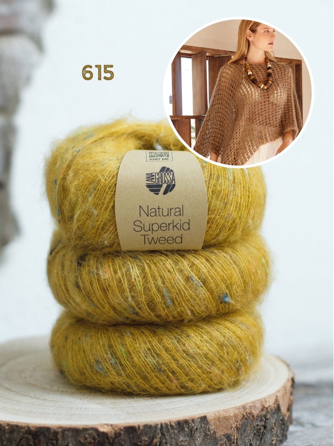 Häkelpaket Natural Superkid Tweed Poncho